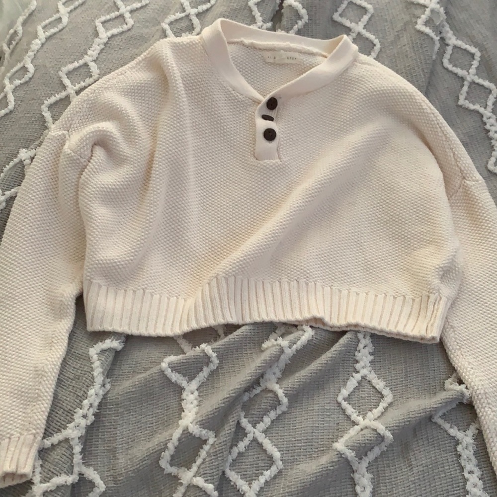 LA hearts-pacsun cropped cream ribbed sweater